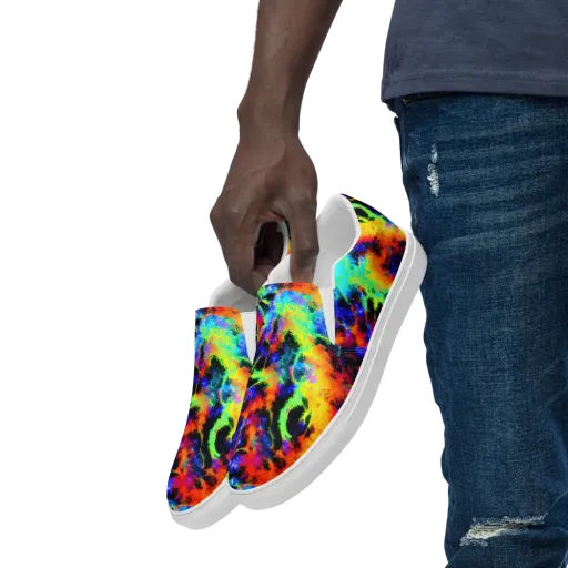 Psychic Pigment on a Men's Slip-On Canvas Shoes