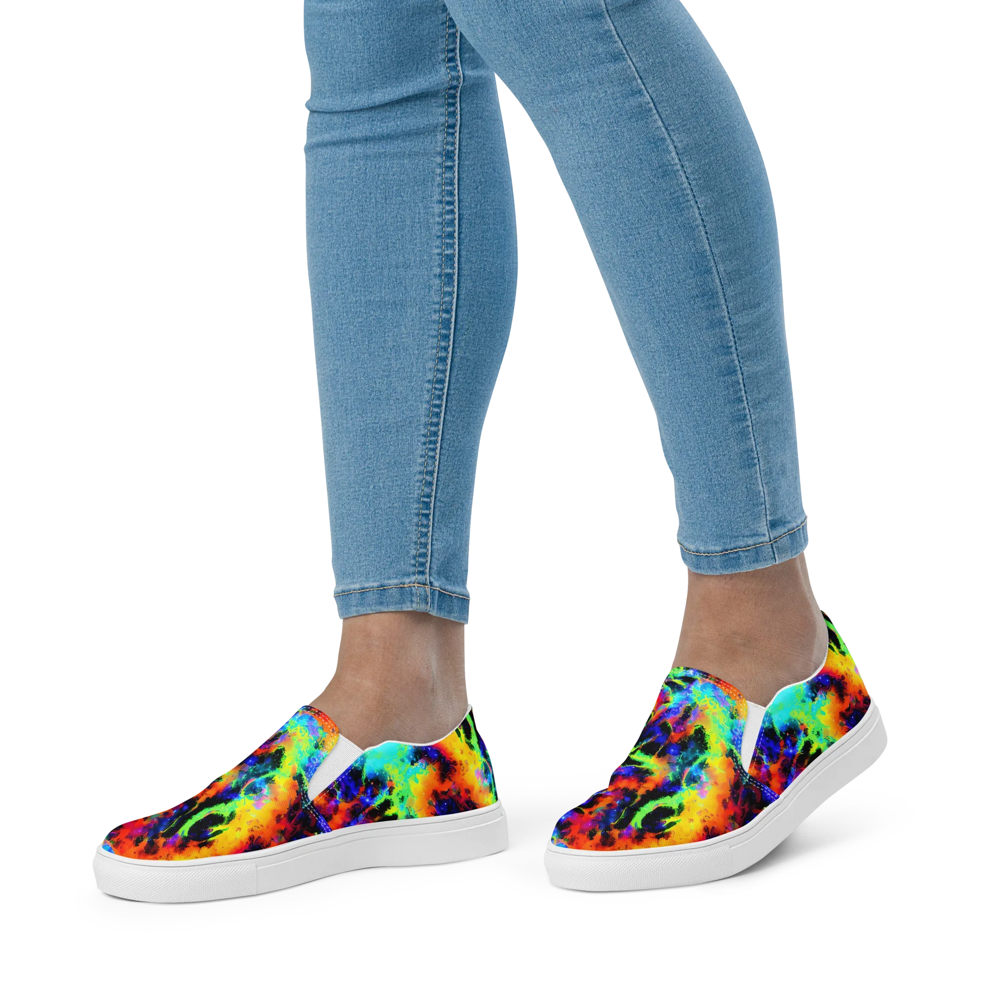 Psychic Pigment on Women's Slip-On Canvas Shoes — Front