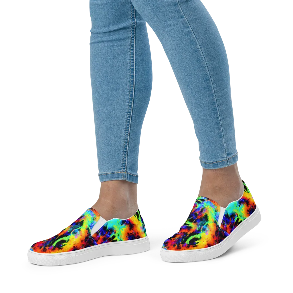 Psychic Pigment on Women's Slip-On Canvas Shoes — Front
