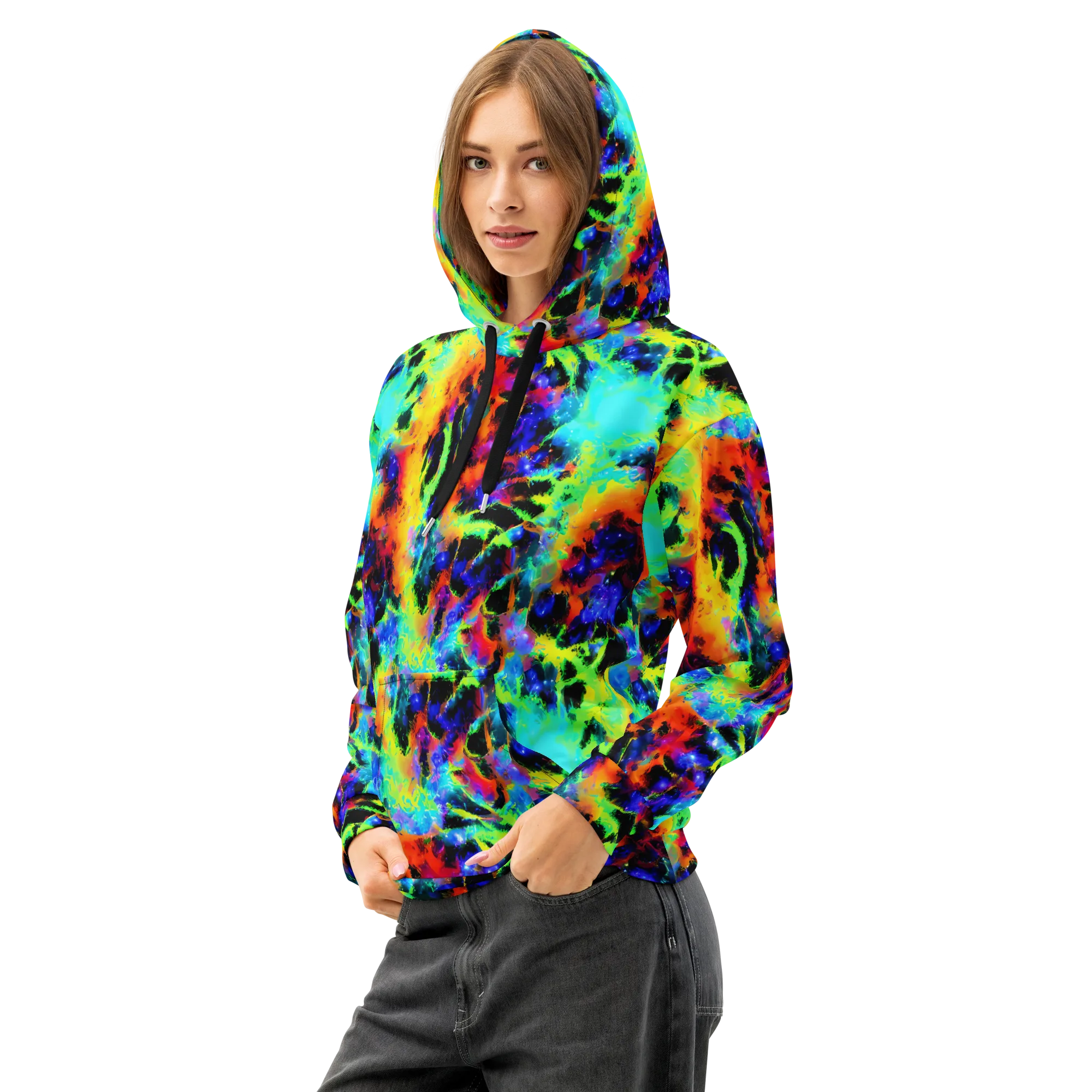 Psychic Pigment on Cotton Hoodie — Left Front