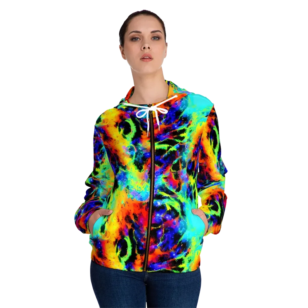 Psychic Pigment on Women's Full-Zip Hoodie — Front On Person