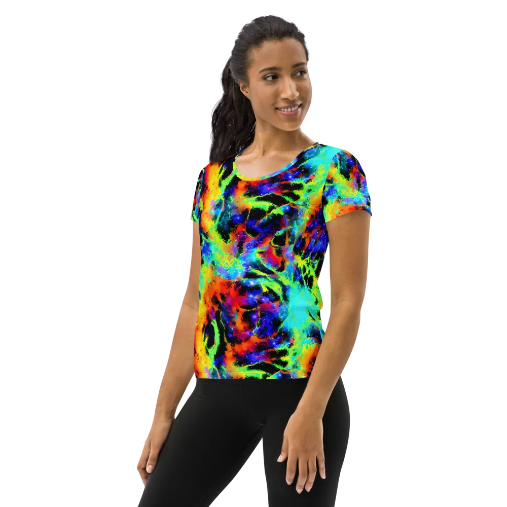 Psychic Pigment on Women's Athletic T-Shirt — Left