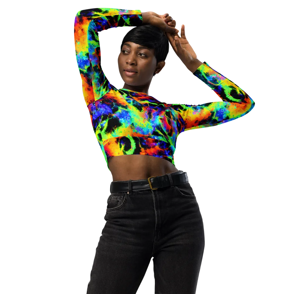 Psychic Pigment on Long Sleeve Crop Top — Front