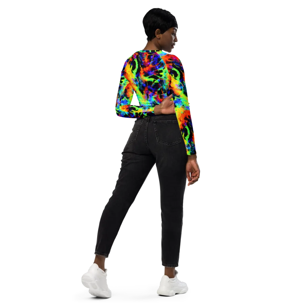 Psychic Pigment on Long Sleeve Crop Top — Right Back