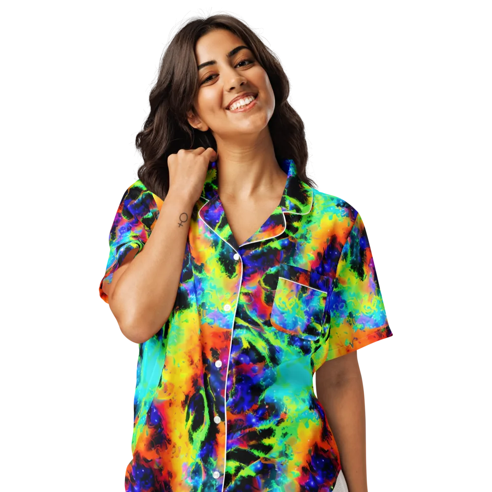 Psychic Pigment on Women's Short Sleeve Pajama Top — Front