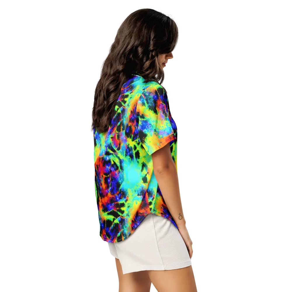 Psychic Pigment on Women's Short Sleeve Pajama Top — Right Back