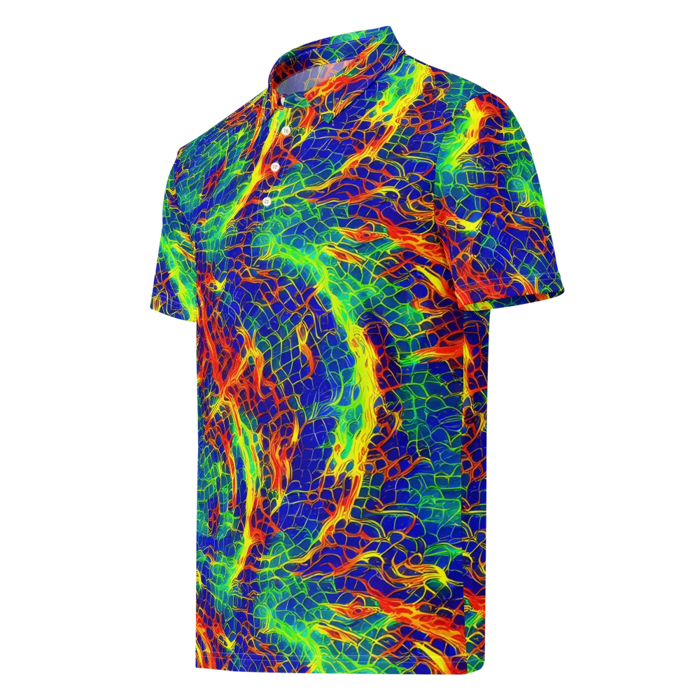 Solar Labyrinth on Men's Slim Fit Polo Shirt — Left Front