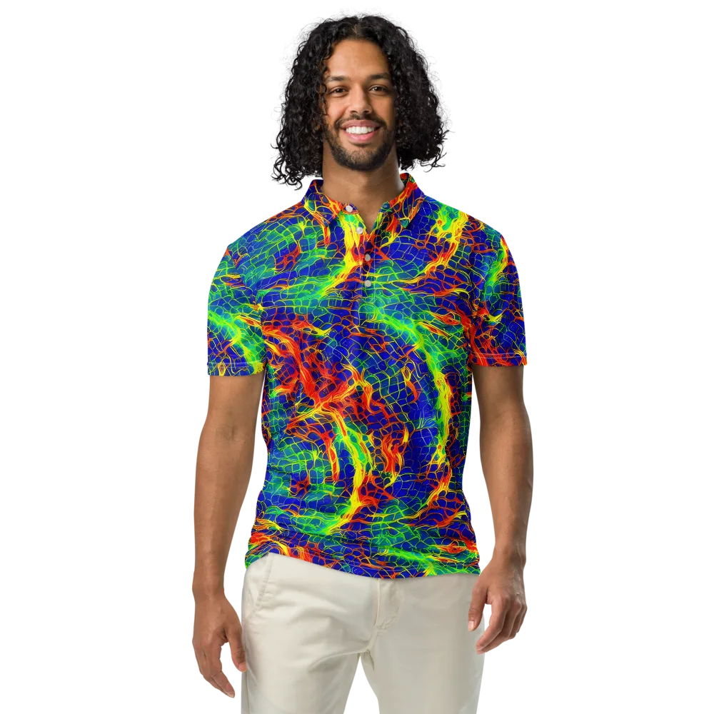 Solar Labyrinth on Men's Slim Fit Polo Shirt — Front