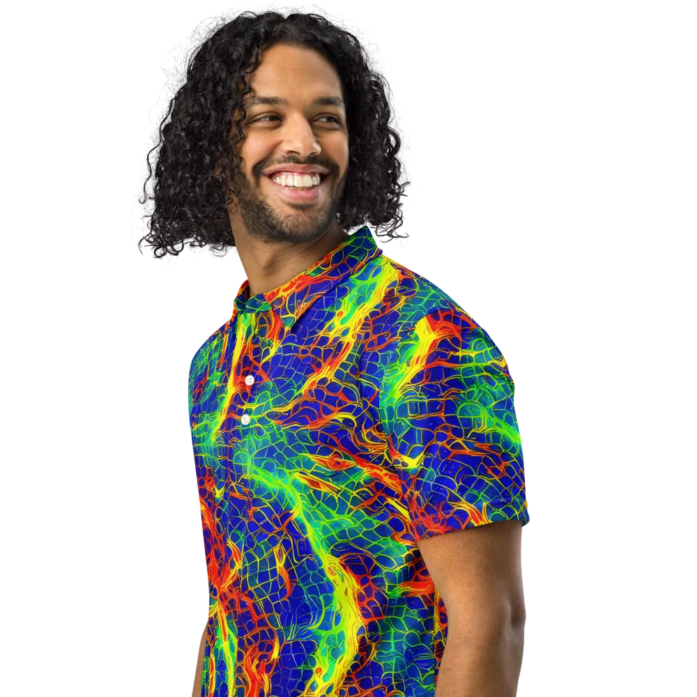 Solar Labyrinth on Men's Slim Fit Polo Shirt — Left Front