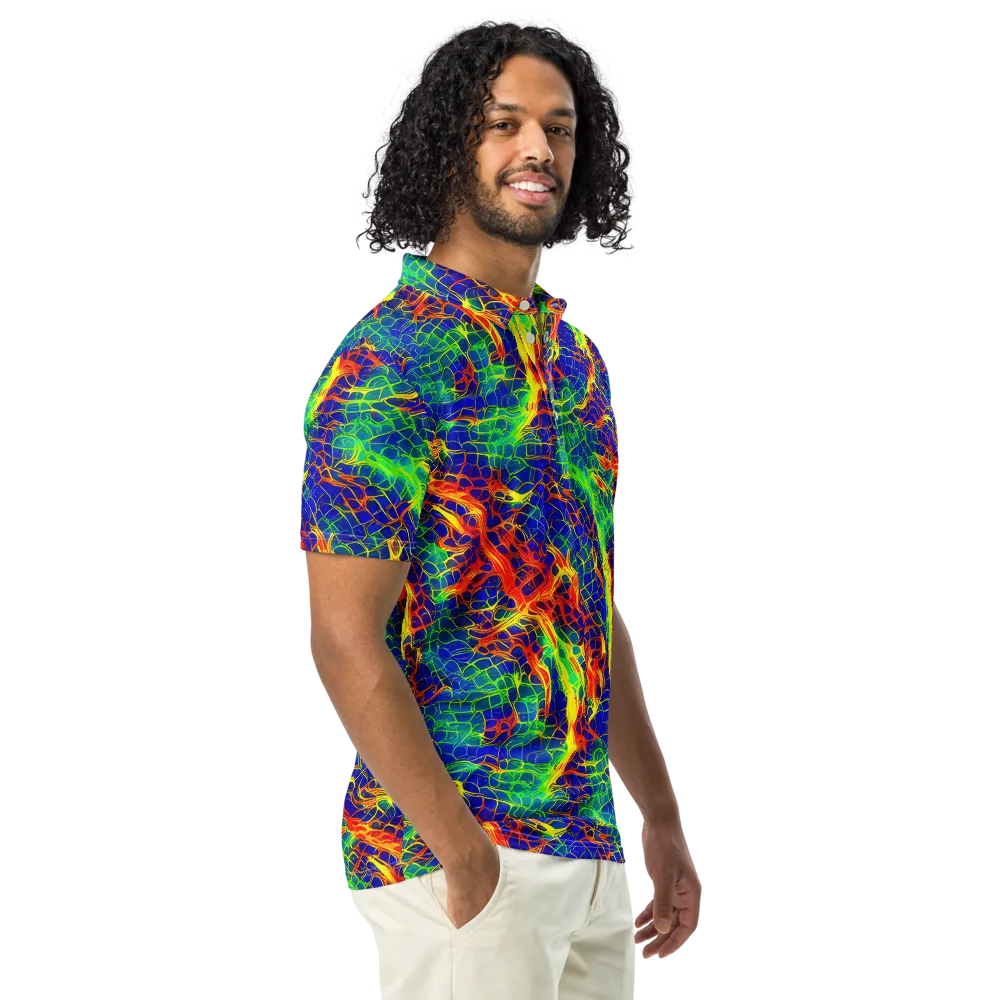 Solar Labyrinth on Men's Slim Fit Polo Shirt — Right Front