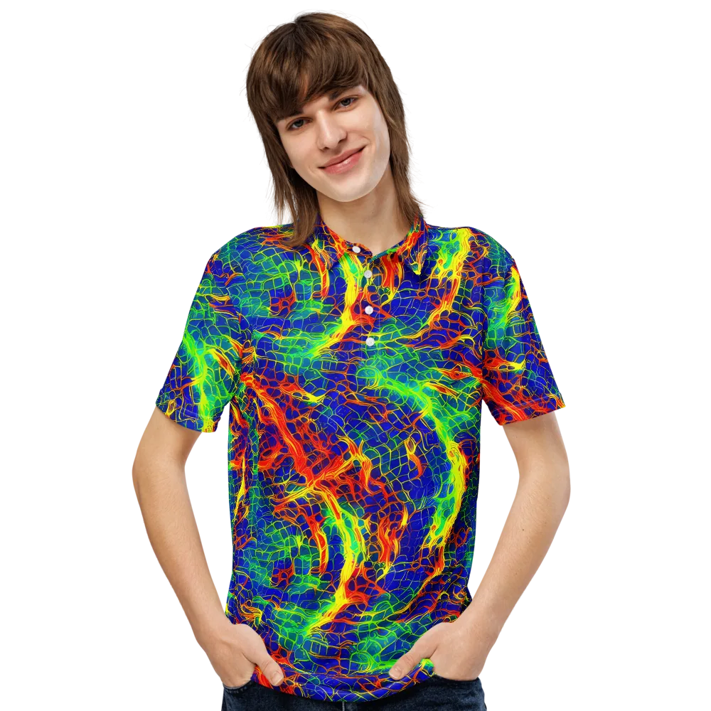 Solar Labyrinth on Men's Slim Fit Polo Shirt — Front