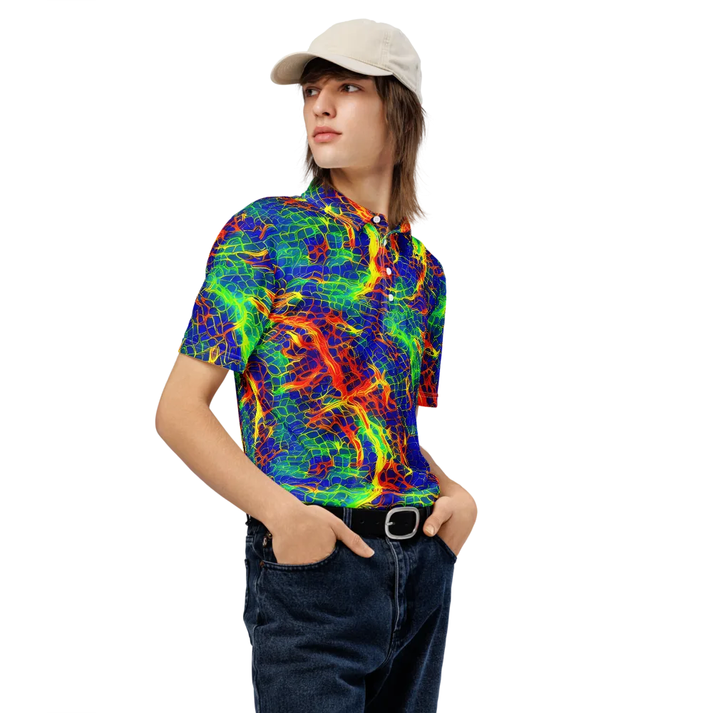 Solar Labyrinth on Men's Slim Fit Polo Shirt — Right Front