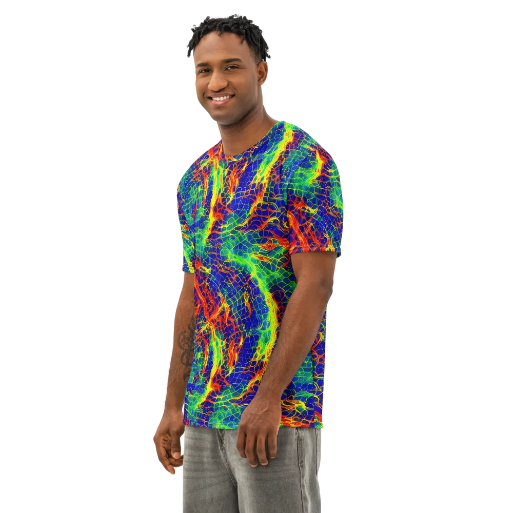 Solar Labyrinth on Men's Cotton Crew Neck T-Shirt — Left Front