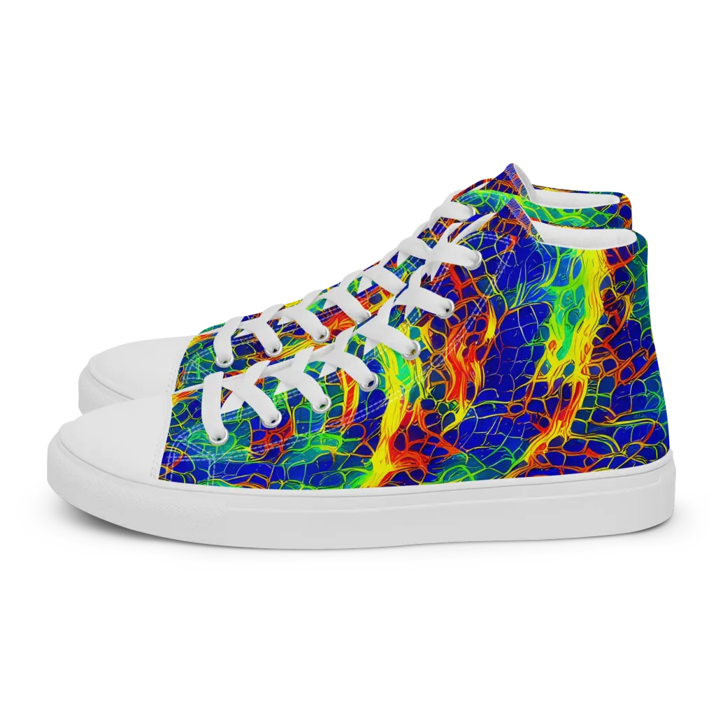 Solar Labyrinth on Men's High Top Canvas Shoes — Left