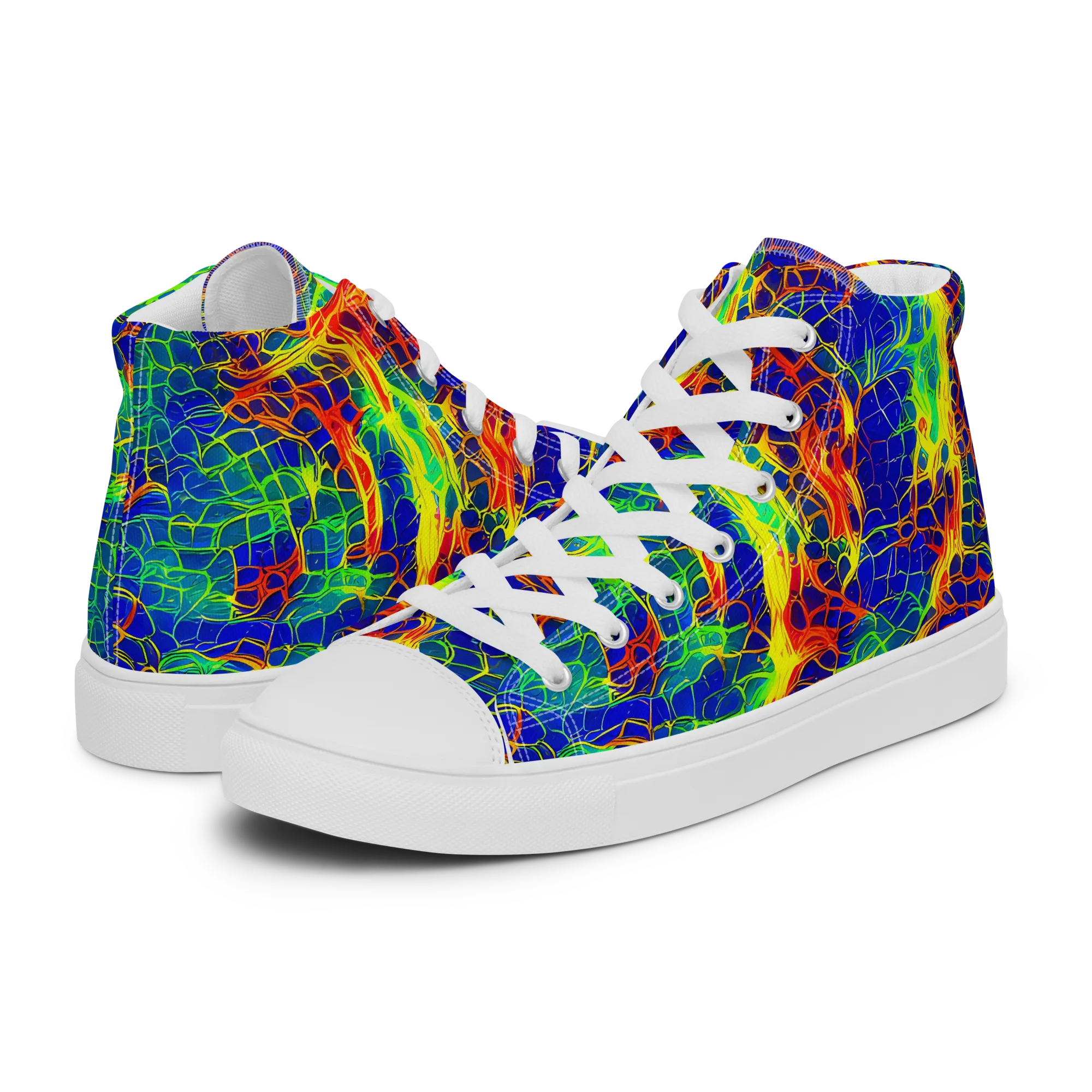 Solar Labyrinth on Men's High Top Canvas Shoes — Left