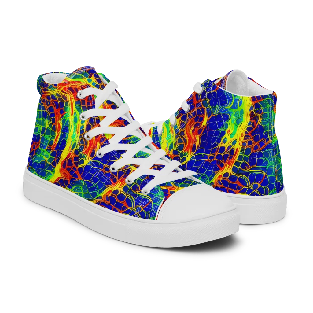 Solar Labyrinth on Men's High Top Canvas Shoes — Right