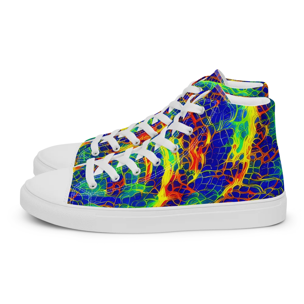 Solar Labyrinth on Women's High Top Canvas Shoes — Left