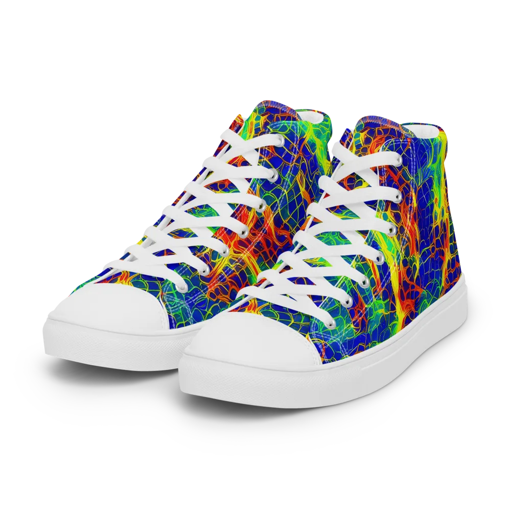 Solar Labyrinth on Women's High Top Canvas Shoes — Left Front