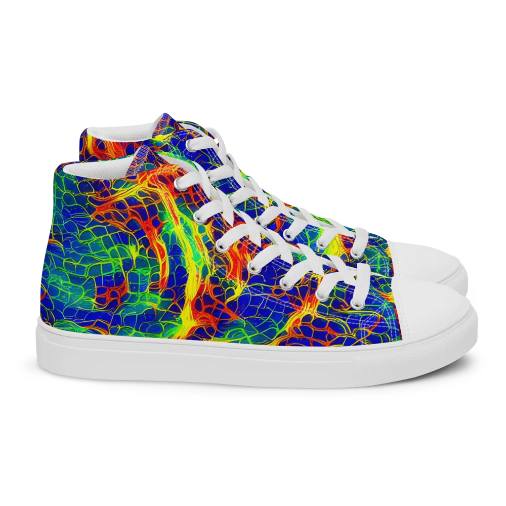 Solar Labyrinth on Women's High Top Canvas Shoes — Right