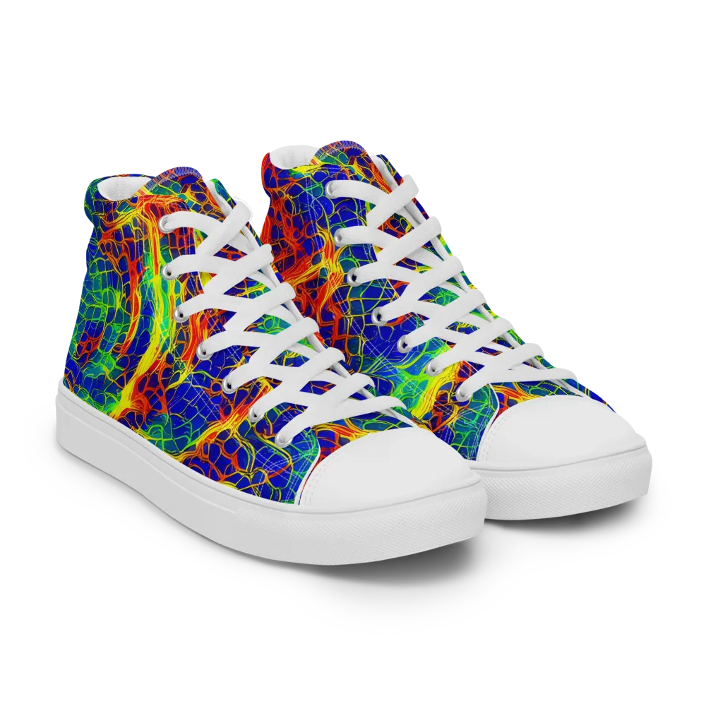 Solar Labyrinth on Women's High Top Canvas Shoes — Right Front