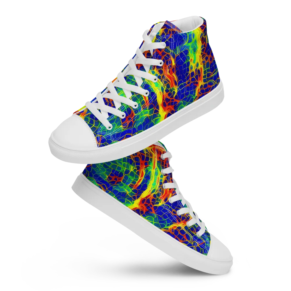 Solar Labyrinth on Women's High Top Canvas Shoes — Front