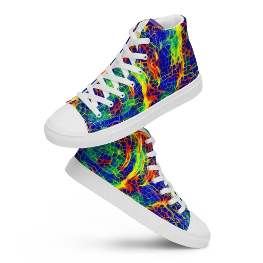 Solar Labyrinth on a Women's High Top Canvas Shoes