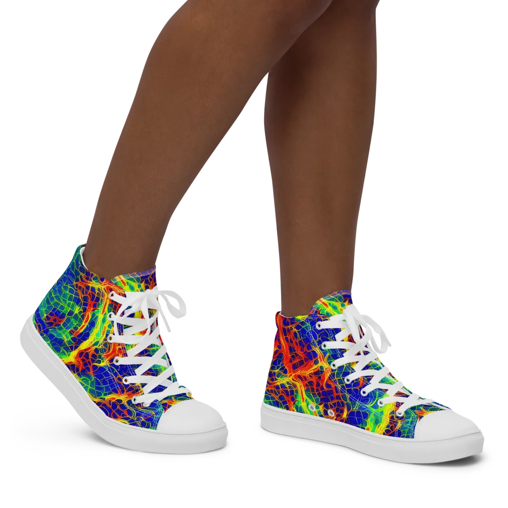 Solar Labyrinth on Women's High Top Canvas Shoes — Right