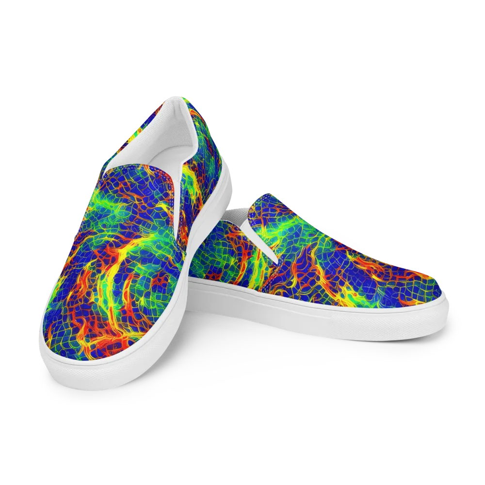 Solar Labyrinth on Men's Slip-On Canvas Shoes — Left Front