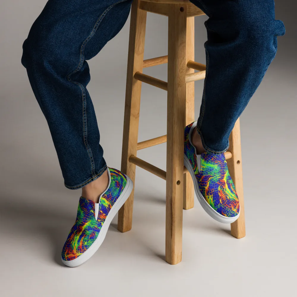 Solar Labyrinth on Men's Slip-On Canvas Shoes — Front