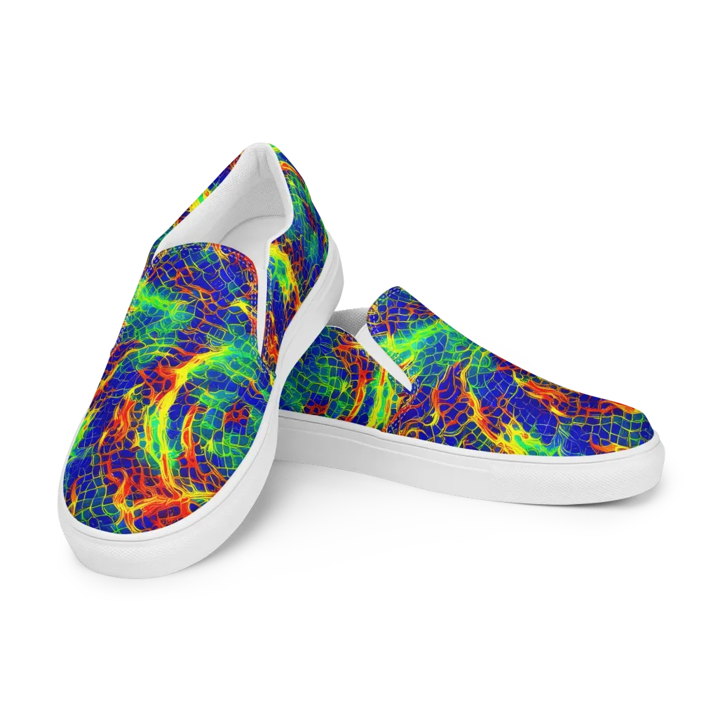 Solar Labyrinth on Women's Slip-On Canvas Shoes — Left Front