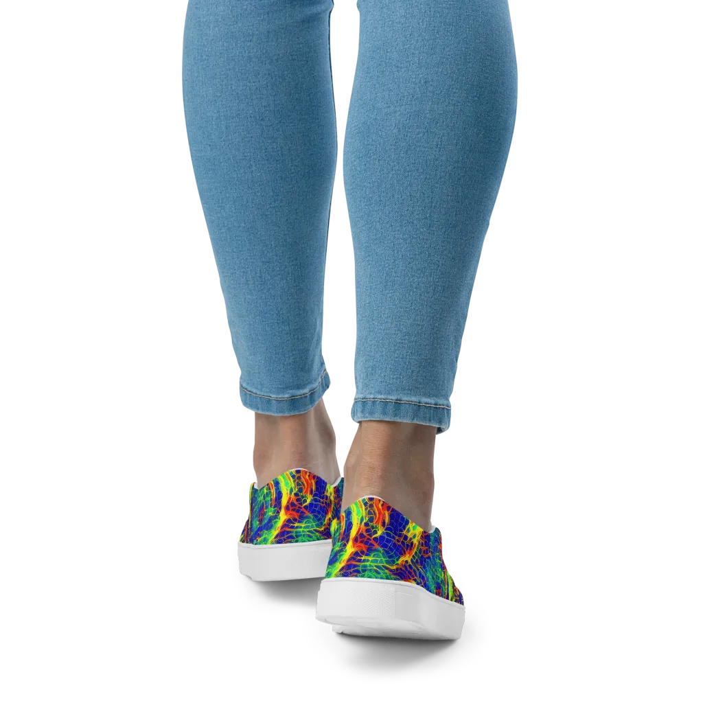 Solar Labyrinth on Women's Slip-On Canvas Shoes — Back