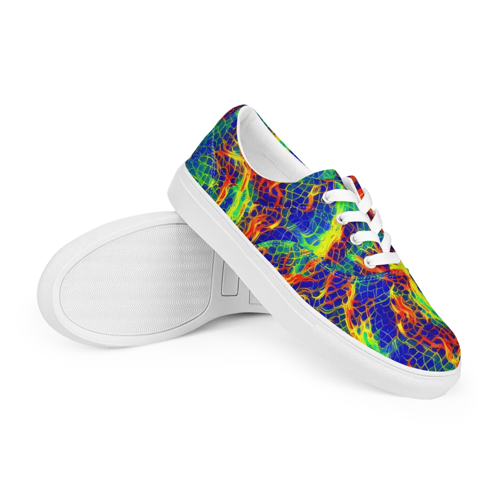 Solar Labyrinth on Men's Lace-Up Canvas Shoes — Right Front