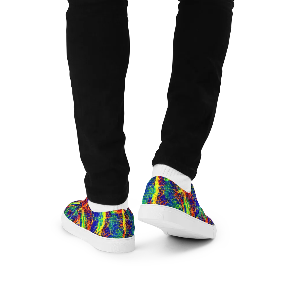 Solar Labyrinth on Men's Lace-Up Canvas Shoes — Back