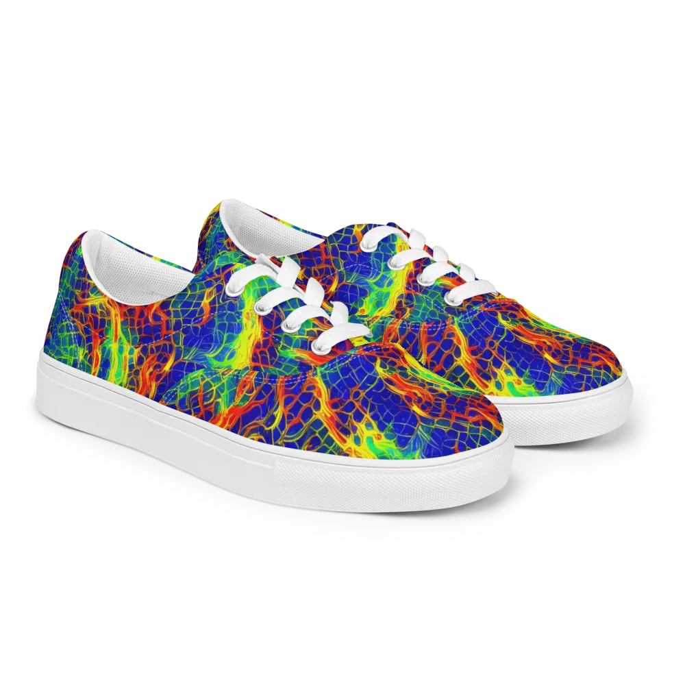Solar Labyrinth on Men's Lace-Up Canvas Shoes — Right Front