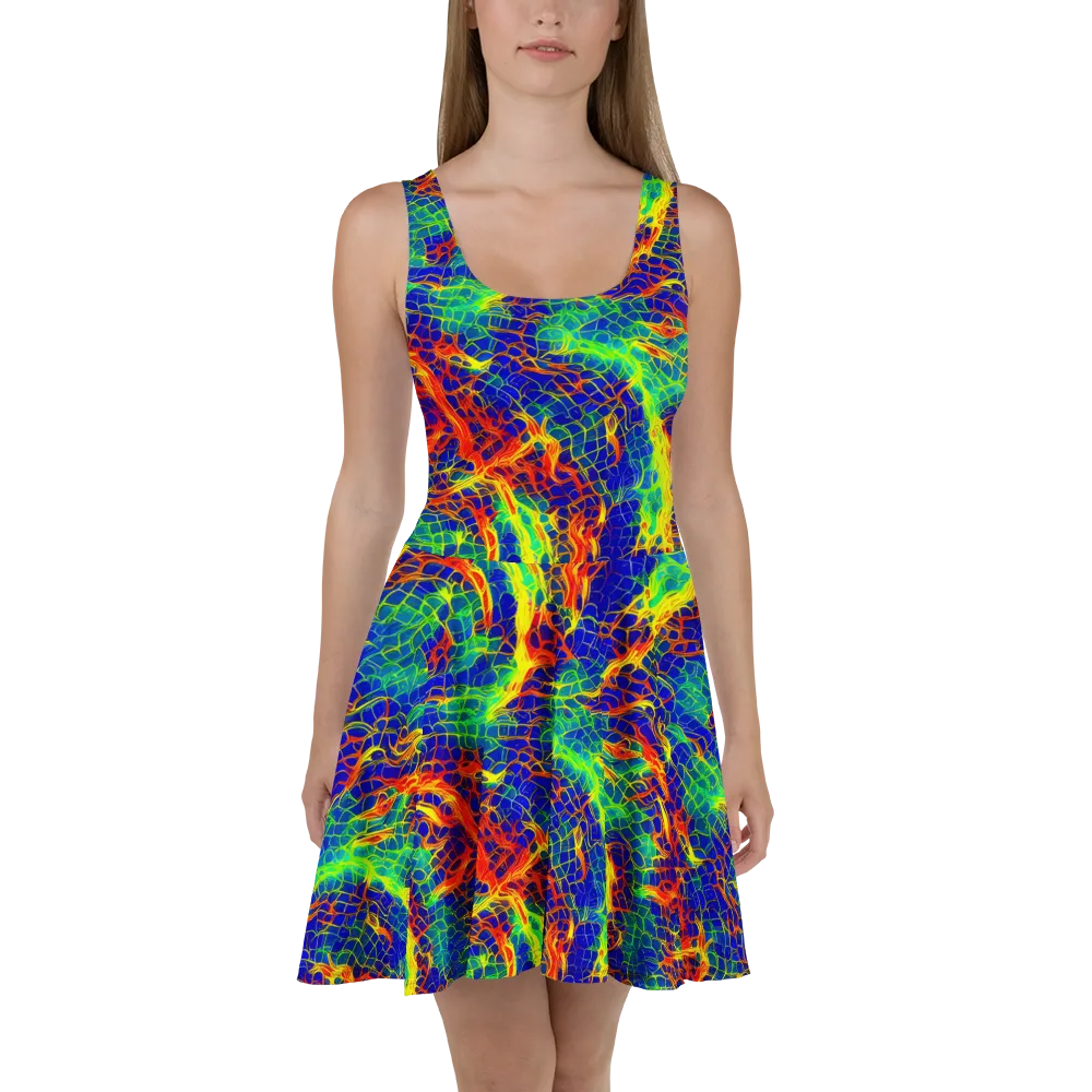 Solar Labyrinth on Skater Dress — Front