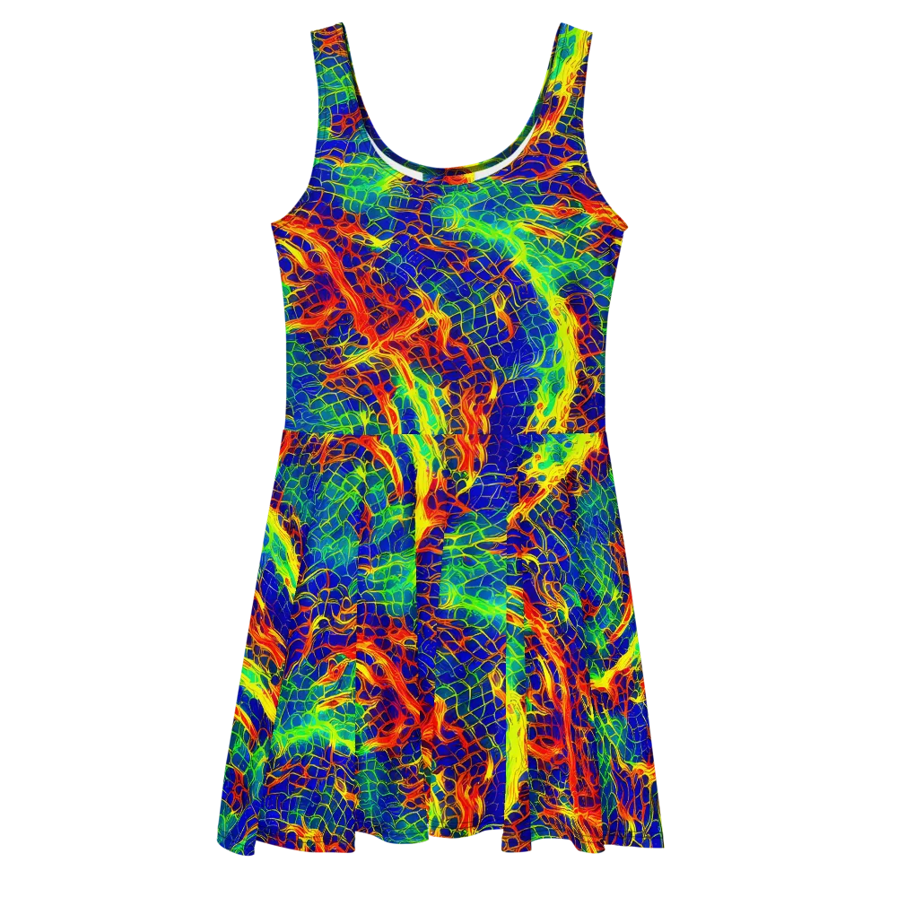 Solar Labyrinth on Skater Dress — Front