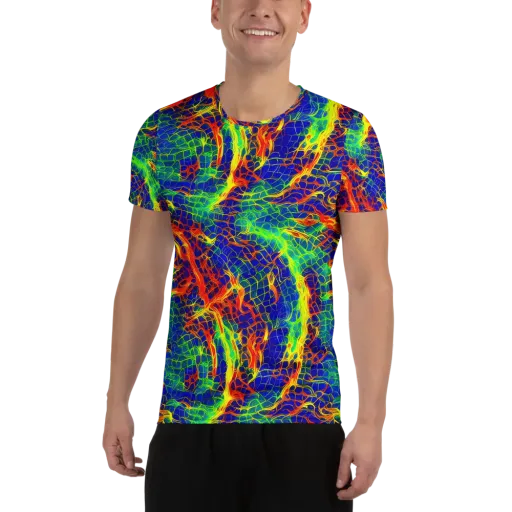 Solar Labyrinth on a Men's Athletic T-Shirt
