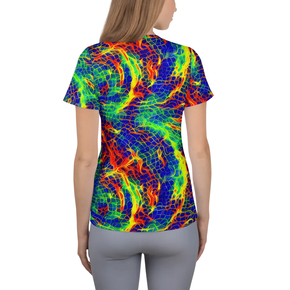 Solar Labyrinth on Women's Athletic T-Shirt — Back