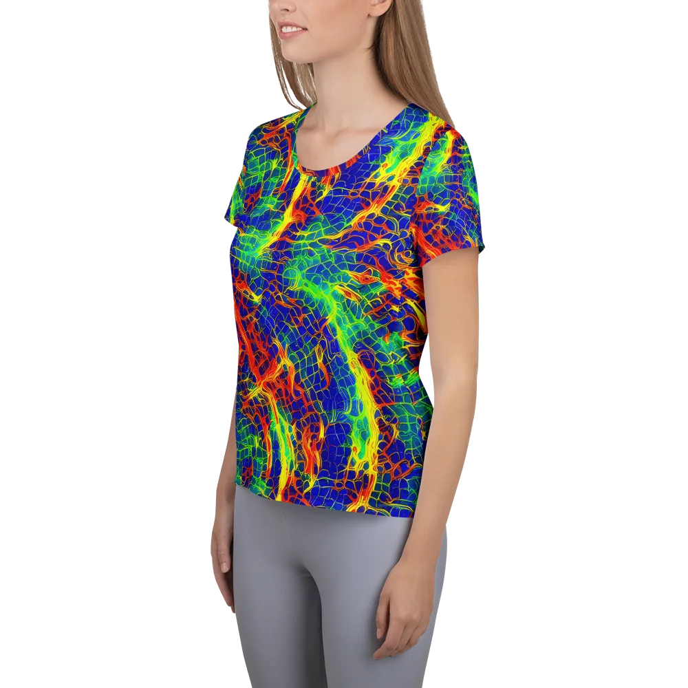 Solar Labyrinth on Women's Athletic T-Shirt — Left