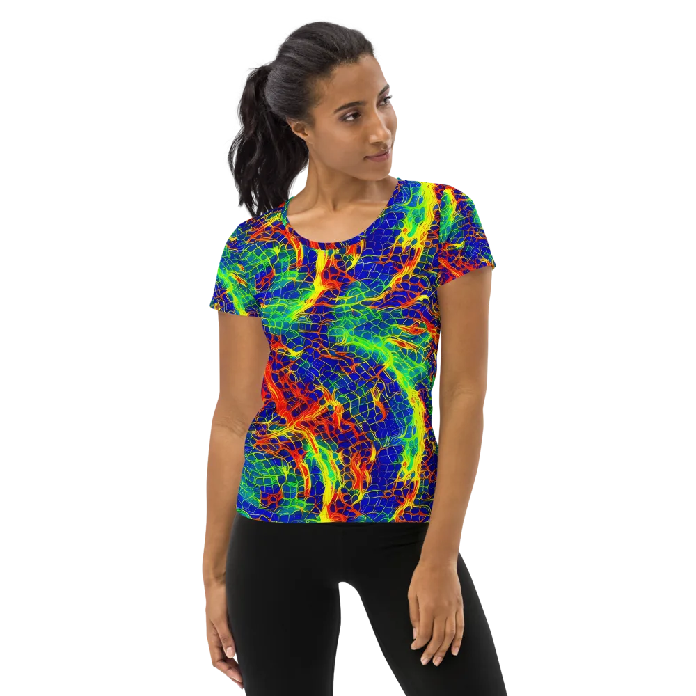 Solar Labyrinth on Women's Athletic T-Shirt — Front