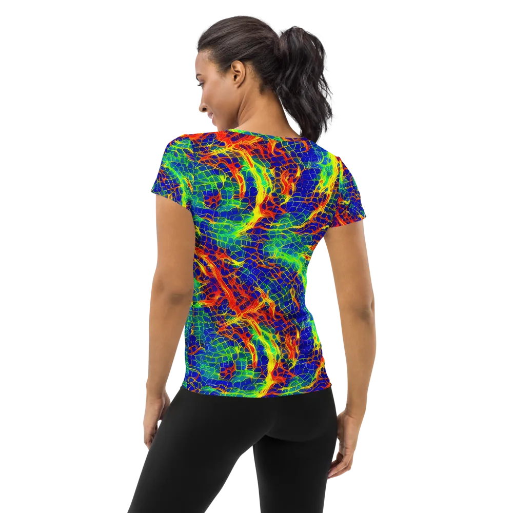 Solar Labyrinth on Women's Athletic T-Shirt — Back