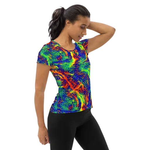 Solar Labyrinth on a Women's Athletic T-Shirt