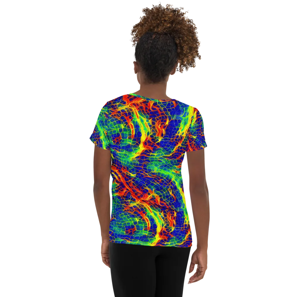 Solar Labyrinth on Women's Athletic T-Shirt — Back