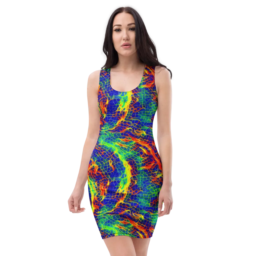 Solar Labyrinth on Bodycon Dress — Front