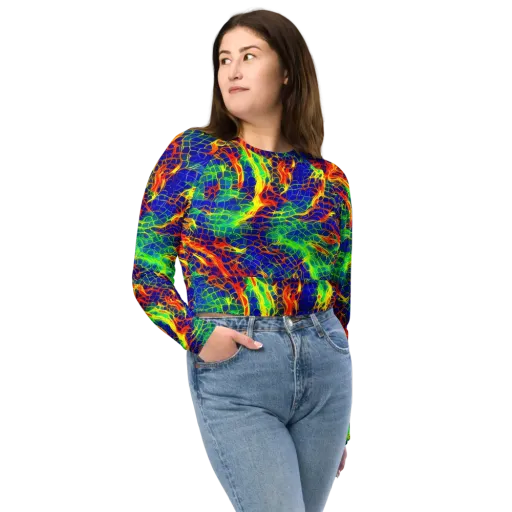 Solar Labyrinth on a Long Sleeve Crop Top
