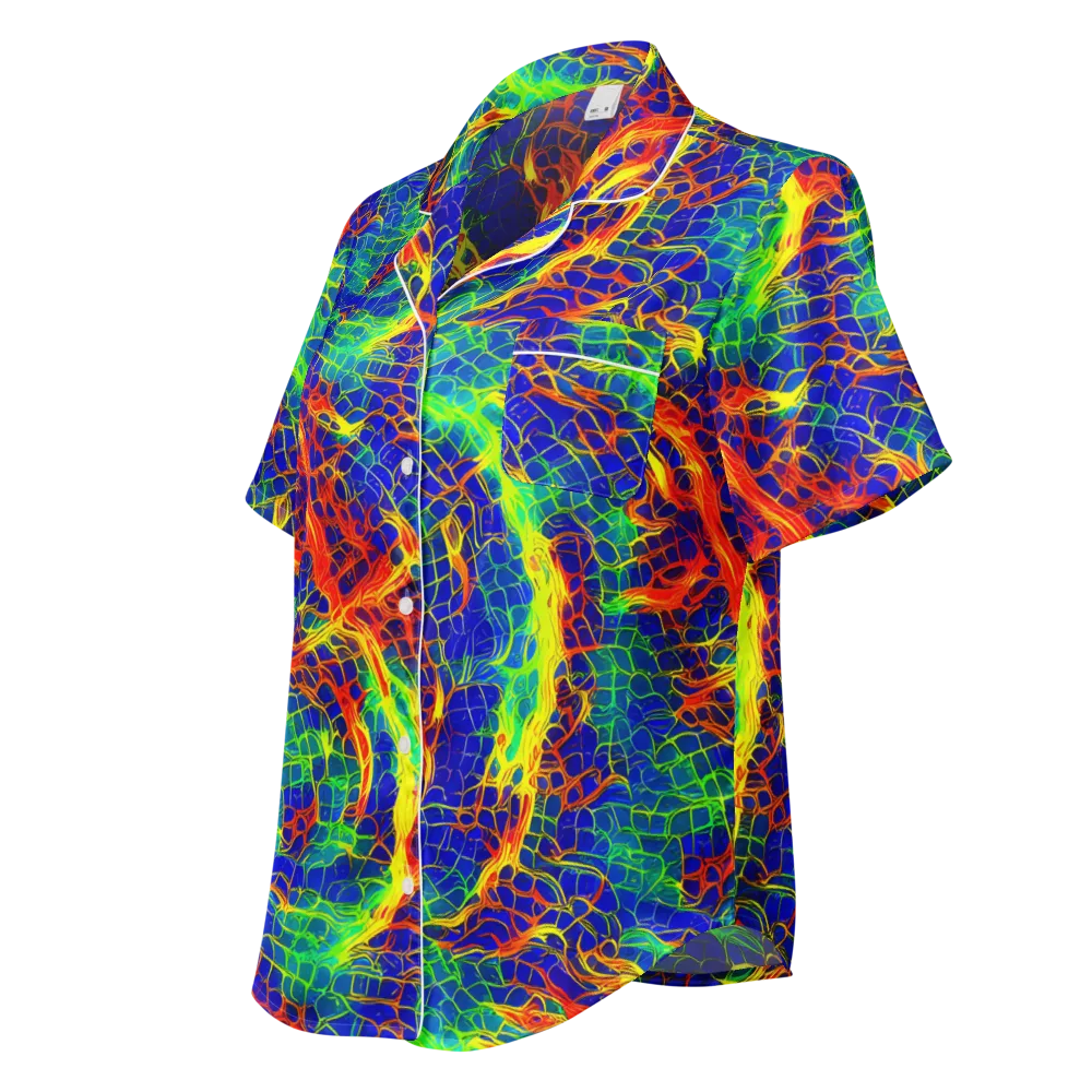 Solar Labyrinth on Women's Short Sleeve Pajama Top — Left Front
