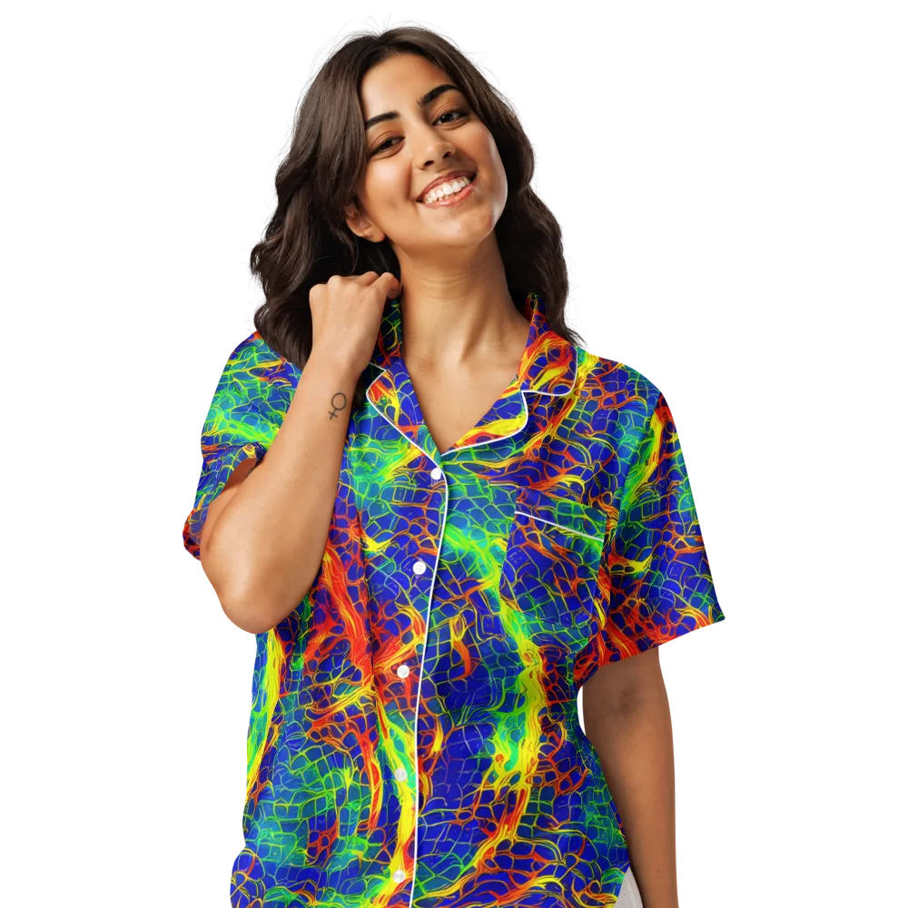 Solar Labyrinth on Women's Short Sleeve Pajama Top — Front