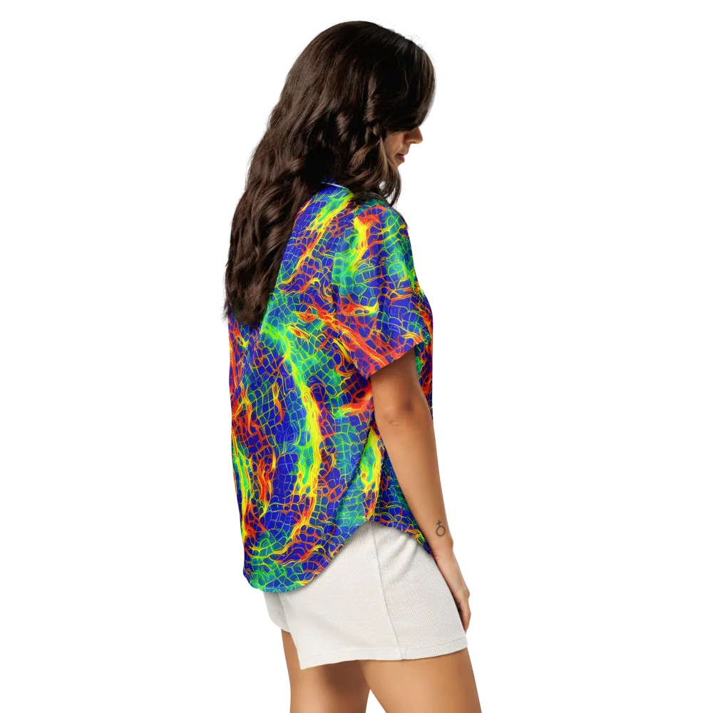 Solar Labyrinth on Women's Short Sleeve Pajama Top — Right Back