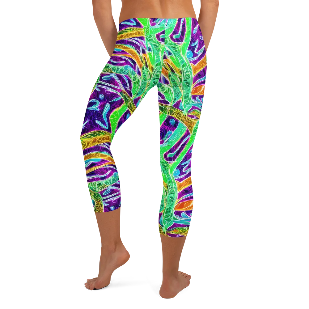 Chromatic Tropics on Capri Leggings — Back