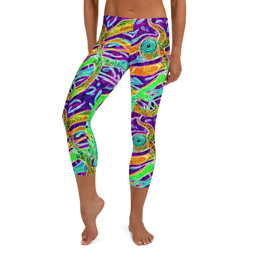 Chromatic Tropics on Capri Leggings — Front